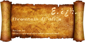 Ehrenstein Ádám névjegykártya